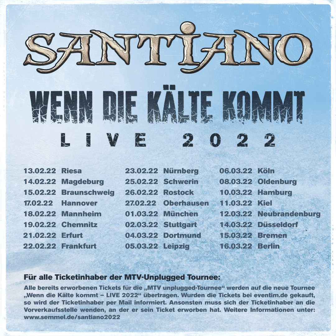 Santiano – Wenn die Kälte kommt  – Live am 25.02.2022 in der Sport- und Kongresshalle Schwerin!